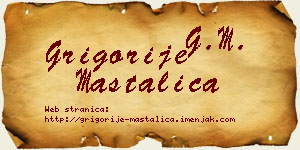 Grigorije Mastalica vizit kartica